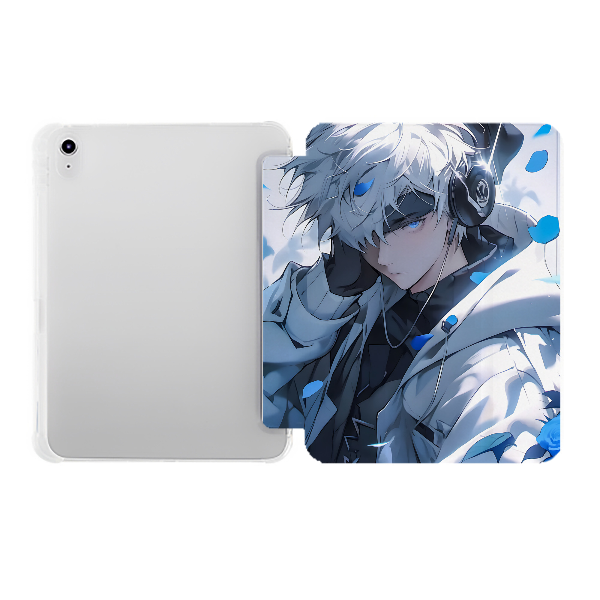 （画像用） 呪術廻戦 Jujutsu Kaisen IPad ケース ペン収納付き 三つ折りスタンド PUレザー×シリコン 対応機種9.5/10.5/10.9インチ